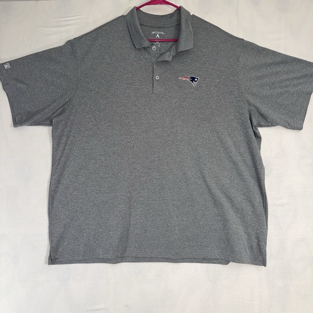 Men's XXL Antigua New England Patriots Gray Performance Golf Polo